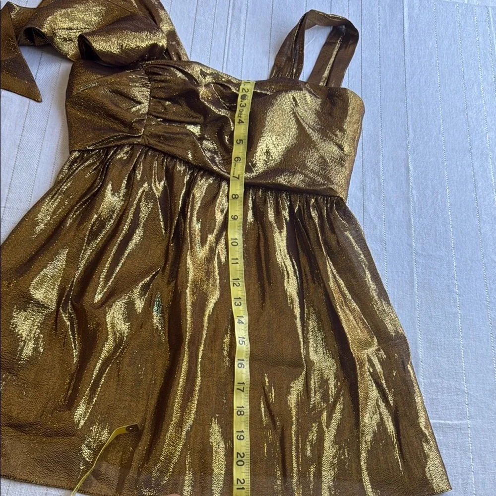 Shimmering Gold Dress with Elegant Bow - Picture 6 of 6